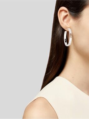 Gucci Interlocking G Sterling Silver Hoop Earrings AG925 w/ Dust Bag | NWT